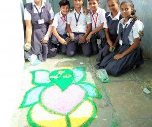 Ganesh Rangoli Competition at Asarwa Vidyalay